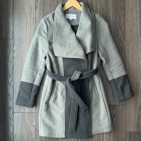 Cupcakes and Cashmere Akria Two Tone Wrap Coat - Picture 3 of 4
